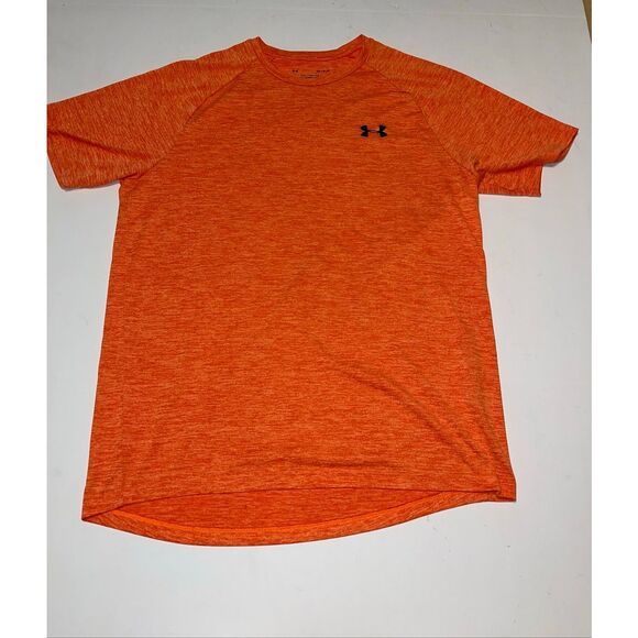 Under Armour Heat Gear Short Sleeve Men's T-Shirt Orange The Tech Tee Medium - Picture 1 of 4